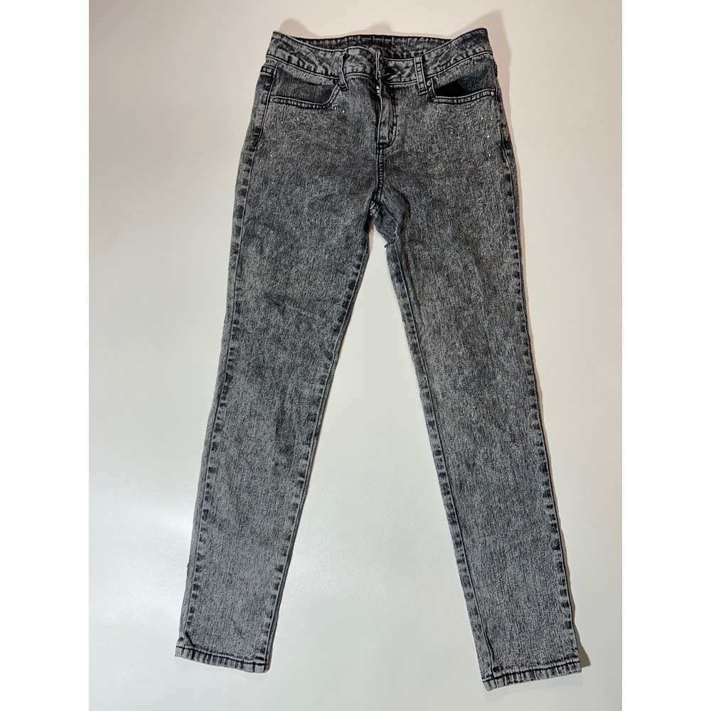 Canyon River Blues Jeans Girls 16 Gray Fair Acid Wash Skinny Embroidered Pocket